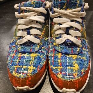 Authentic Chanel Tweed Trainers Sneakers 38.5 US 8